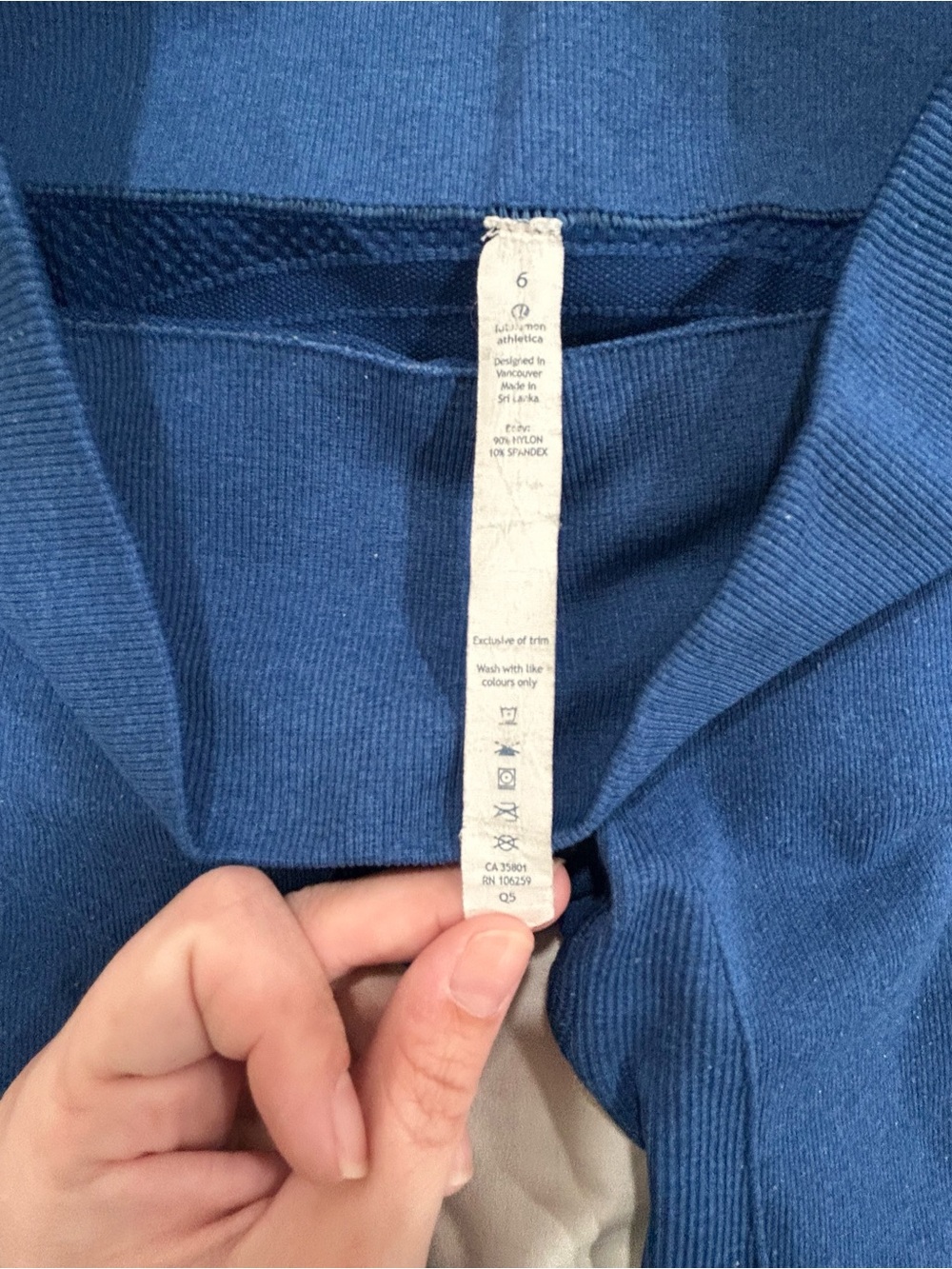 Lululemon Seamless Leggings Blue High Rise Size 6 Athletic Yoga